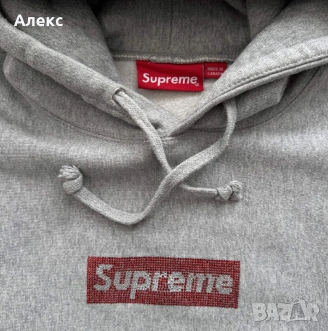 supreme x Swarovski Boxlogo hoodie , снимка 2 - Суичъри - 53955992
