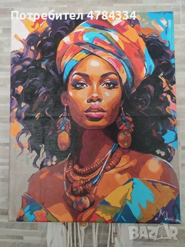 Картина на канава "African queen", снимка 2 - Картини - 54303260