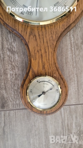 Стар голям барометър и термометър, снимка 4 - Други стоки за дома - 52105400