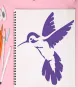4 вида птичка птица Колибри цвете стенсил шаблон за спрей за торта украса Scrapbooking, снимка 3