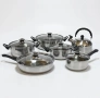 Комплект от 12 части за всяка кухня. 3бр тенджери, тиган, касерола и чайник и капаци, снимка 5