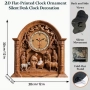 2D Плосък Европейски Стил Дървен Часовник,Тих,Работи на Батерии, снимка 5