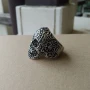 Брутален масивен мъжки пръстен Череп с шарки., снимка 5