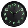 Стенен часовник Liberta, Светещ в тъмното, Черен, 20 см, снимка 1 - Стенни часовници - 45700733