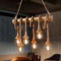 Бамбукова електрическа висяща лампа, снимка 1 - Лампи за таван - 45905751