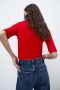Дамска тениска Zara, 95% памук, 5% еластан, Червена, XL, снимка 2