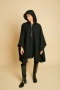 Дамска Вълнена Пелерина с Качулка Rafael - Черно, снимка 7