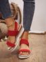 Дамски сандали с каишка на глезена и с отворени пръсти, 3цвята , снимка 4