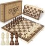 Нов Преносим Комплект Дървен Шах с Магнити и Сгъваема Дъска 38cm, снимка 1 - Шах и табла - 45623753