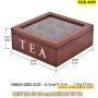 Кутия за чай с 9 отделения в цвят венге - КОД 4095, снимка 4