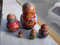 Невероятна стара руска матрьошка баба дядо и внучета - уникална, снимка 1 - Антикварни и старинни предмети - 44959431