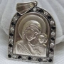 Сребърен медальон 925 "Дева Мария" с фианити, снимка 3