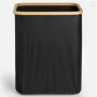 Декоративен кош за пране Mercado Trade, Черен, Бамбуk, снимка 3