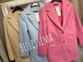 3 цвята дамско палто с хастар бежово розово светло синьо , снимка 2