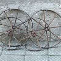 Железни колела за каруца, снимка 1 - Антикварни и старинни предмети - 45295934