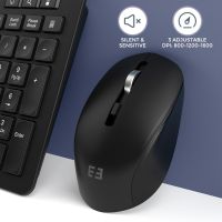 Комплект безжична клавиатура и мишка, 2,4 GHz USB клавиатура, мишка, пълен размер QWERTY клавиатура, снимка 6 - Клавиатури и мишки - 45372462
