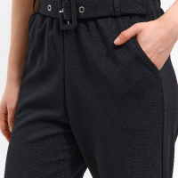 Нов черен панталон с колан , снимка 3 - Панталони - 44985108
