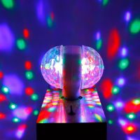 Диско LED лампа, въртяща се крушка - автоматично въртене с кристални топки, снимка 14 - Лед осветление - 45838052