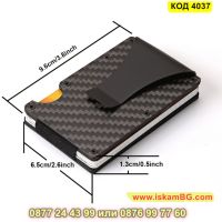 Черен картодържател с RFID защита за безконтактни кредитни карти - КОД 4037, снимка 3 - Портфейли, портмонета - 45206944