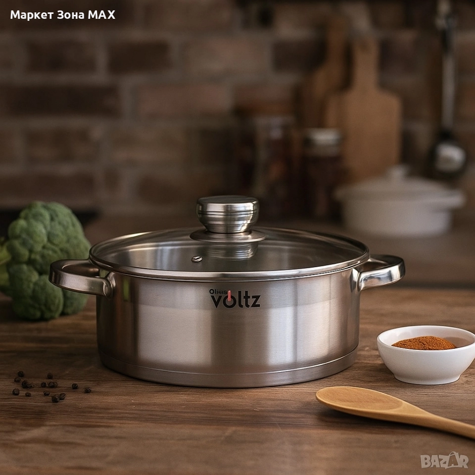 Тенджера Voltz Плитка, Индукция, Неръждаема стомана, снимка 1