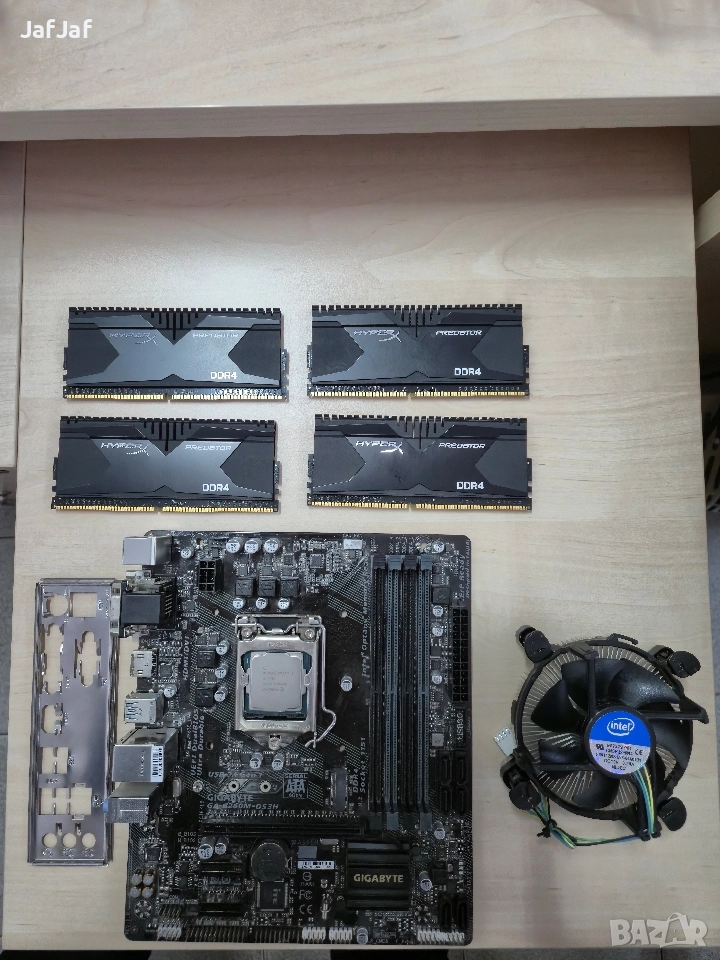 Дъно Gygabyte B250M-DS3H, процесор i3 7300, 4x4GB рам, снимка 1