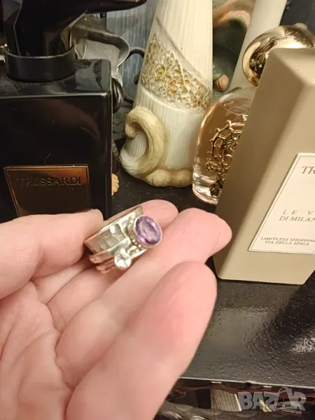 ISLAND SOUL марков масивен сребърен пръстен ръчна изработка естествени камъни , снимка 1