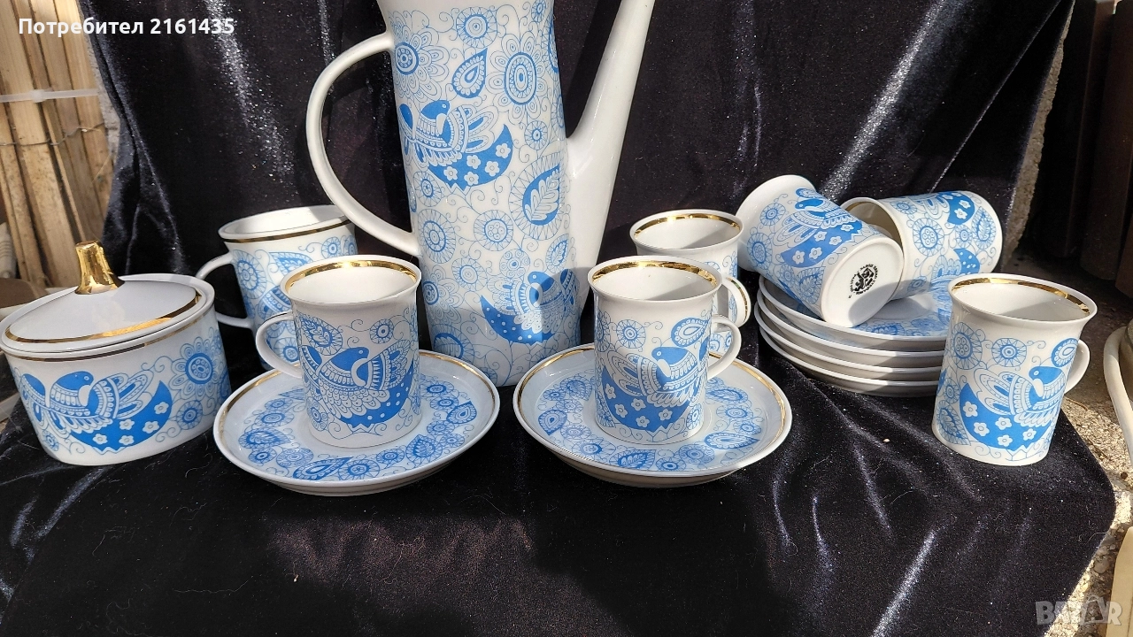 Нов неупотребяван Български порцеланов сервиз за кафе от старото производство , снимка 1