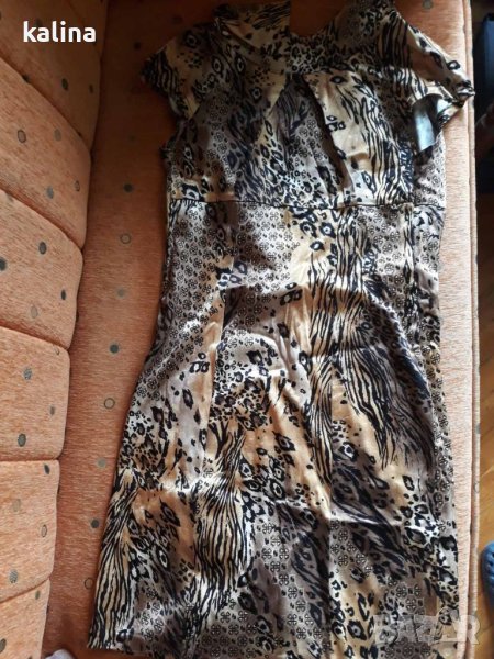 ефектна рокля пантерено- тигров принт без ръкав, снимка 1