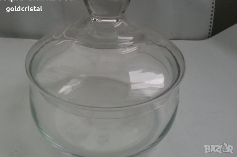 кристална купа бонбониера с капак, снимка 1