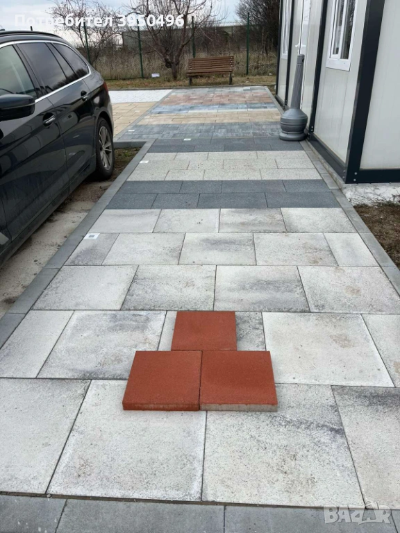 Градинска тротоарна плоча 30x30x4см Semmelrock, цвят: червен, снимка 1