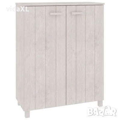 vidaXL Шкаф за обувки HAMAR, бял, 85x40x108 см, бор масив(SKU:340517, снимка 1