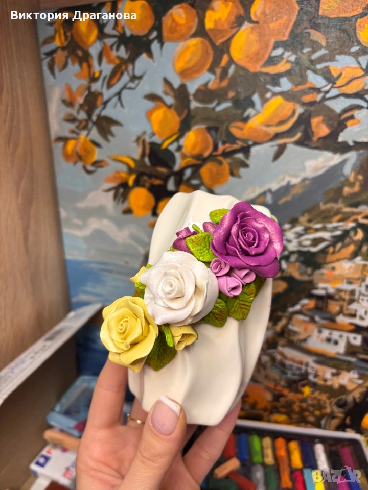 Ваза с рози, снимка 1