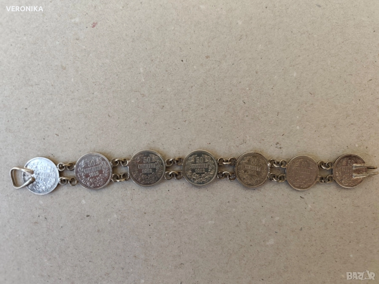 Стара гривна от сребърни Царски монети, снимка 1