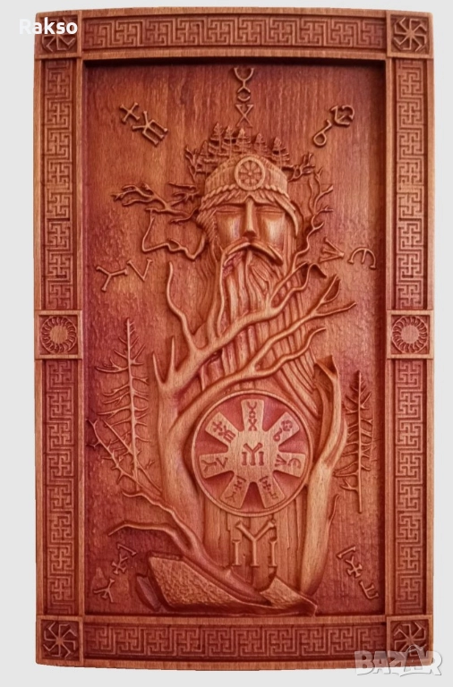 Дърворезба "Ипсилон с двете хасти", снимка 1