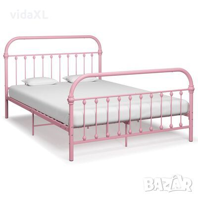 vidaXL Рамка за легло, розова, метал, 120x200 см)SKU:284512, снимка 1