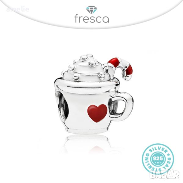 Талисман сребро 925 Fresca по модел тип Pandora Warm Cocoa Charm. Колекция Amélie, снимка 1