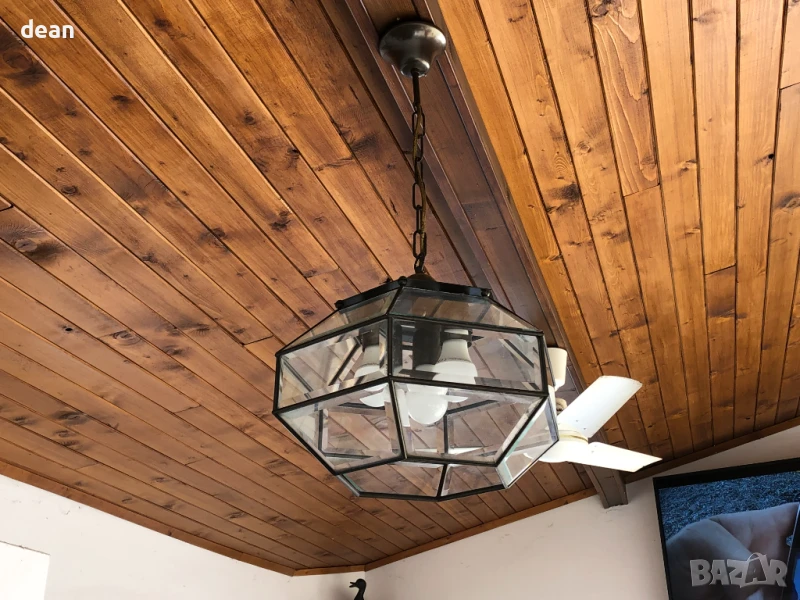 Vintage абажур с три крушки, снимка 1