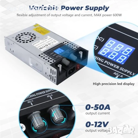 BOSYTRO лабораторно захранване 0-60V 10A, снимка 5 - Друга електроника - 53985853
