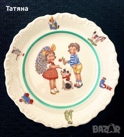 Винтидж немски комплект детски прибори за хранене Schumann, снимка 6 - Антикварни и старинни предмети - 53089415