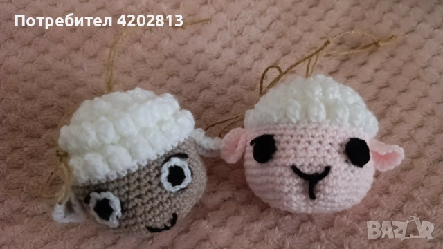 Ръчна изработка . Агънце , плетено на една кука , снимка 2 - Декорация за дома - 53918864