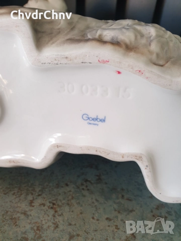 Гьобел статуетка 25см/Goebel немска порцеланова фигура на куче-пудел, снимка 7 - Статуетки - 48406456