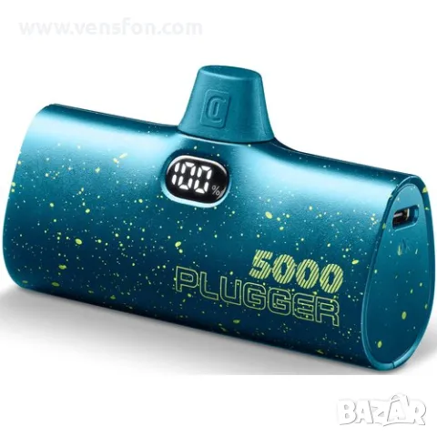 Външна батерия Plugger 5000 mah синя, Синя, снимка 1 - Външни батерии - 49397862