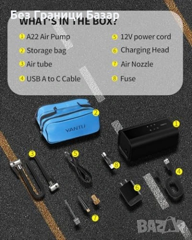 Нова помпа Електрически компресор за гуми бързо помпане SUV камион кола, снимка 9 - Друга електроника - 53368418