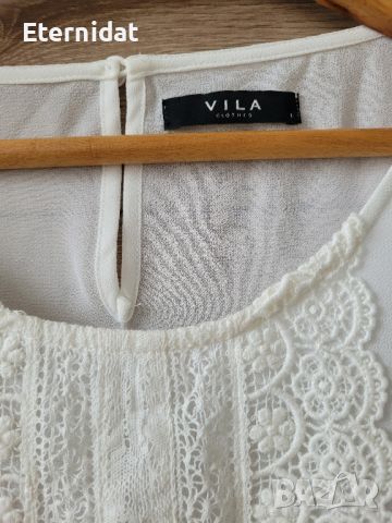 Нова бяла блуза дантела VILA , снимка 4 - Блузи с дълъг ръкав и пуловери - 45404465
