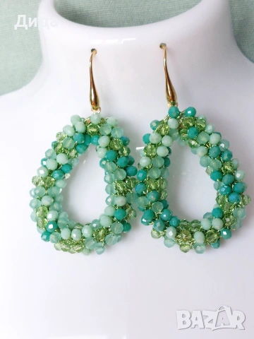 Нови обеци "Капки" с кристали в три цвята, снимка 6 - Обеци - 53958654