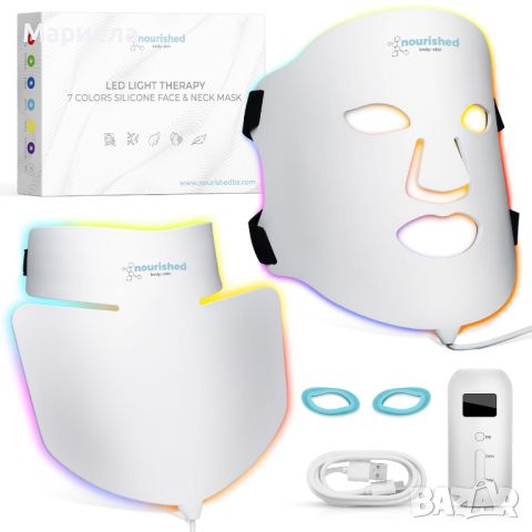 LED светлинна терапия за лице и шия / Устройство за грижа за кожата на лицето, снимка 1 - Други - 46426011