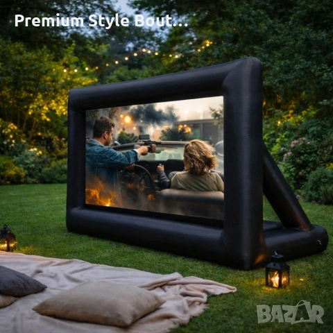 Надуваем проекционен екран за събития и кино на открито – Перфектен за партита и прожекции, снимка 8 - Други - 53968256