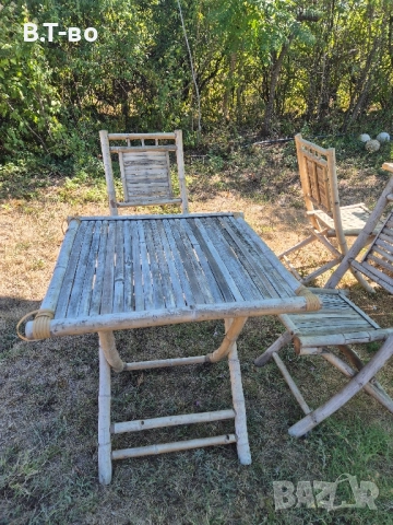 Бамбукови маси и столове , снимка 4 - Градински мебели, декорация  - 51524436
