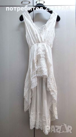 Уникална дамска бяла рокля / дамска бяла туника / Размер Л/ХЛ  L/XL Цена 70 лв, снимка 8 - Рокли - 46142251