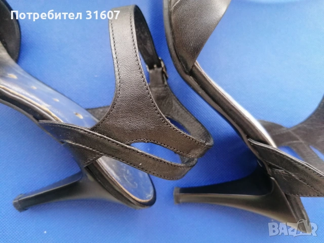 Класически черни сандали на ток - 9 см., снимка 3 - Сандали - 54147828